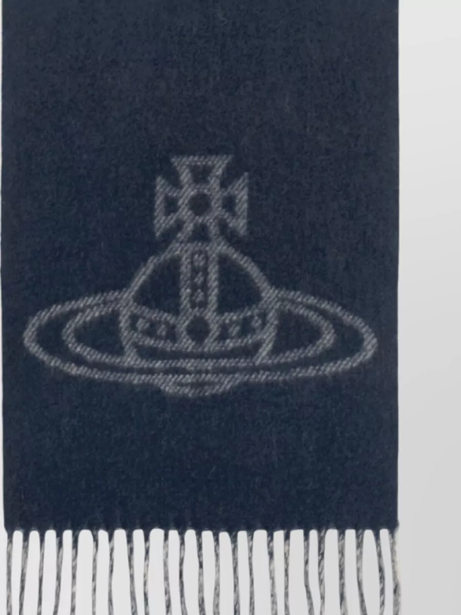 Vivienne Westwood Wool Fringed Jacquard Scarf