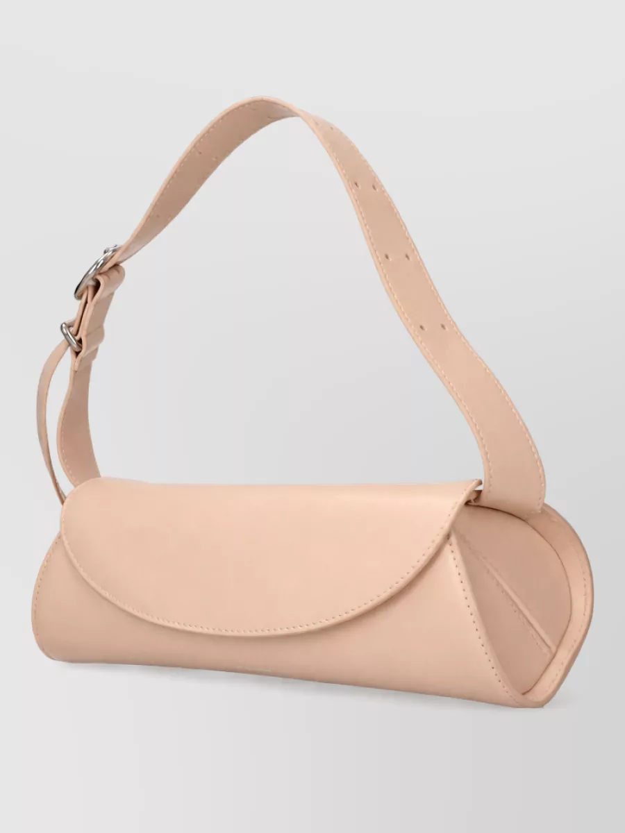 Jil Sander Cannolo Leather Clutch Bag