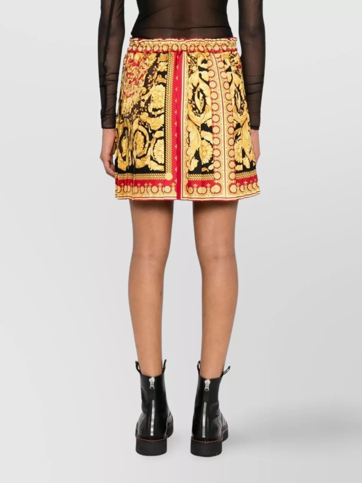 Versace High-Waisted Flared Skirt Baroque Print