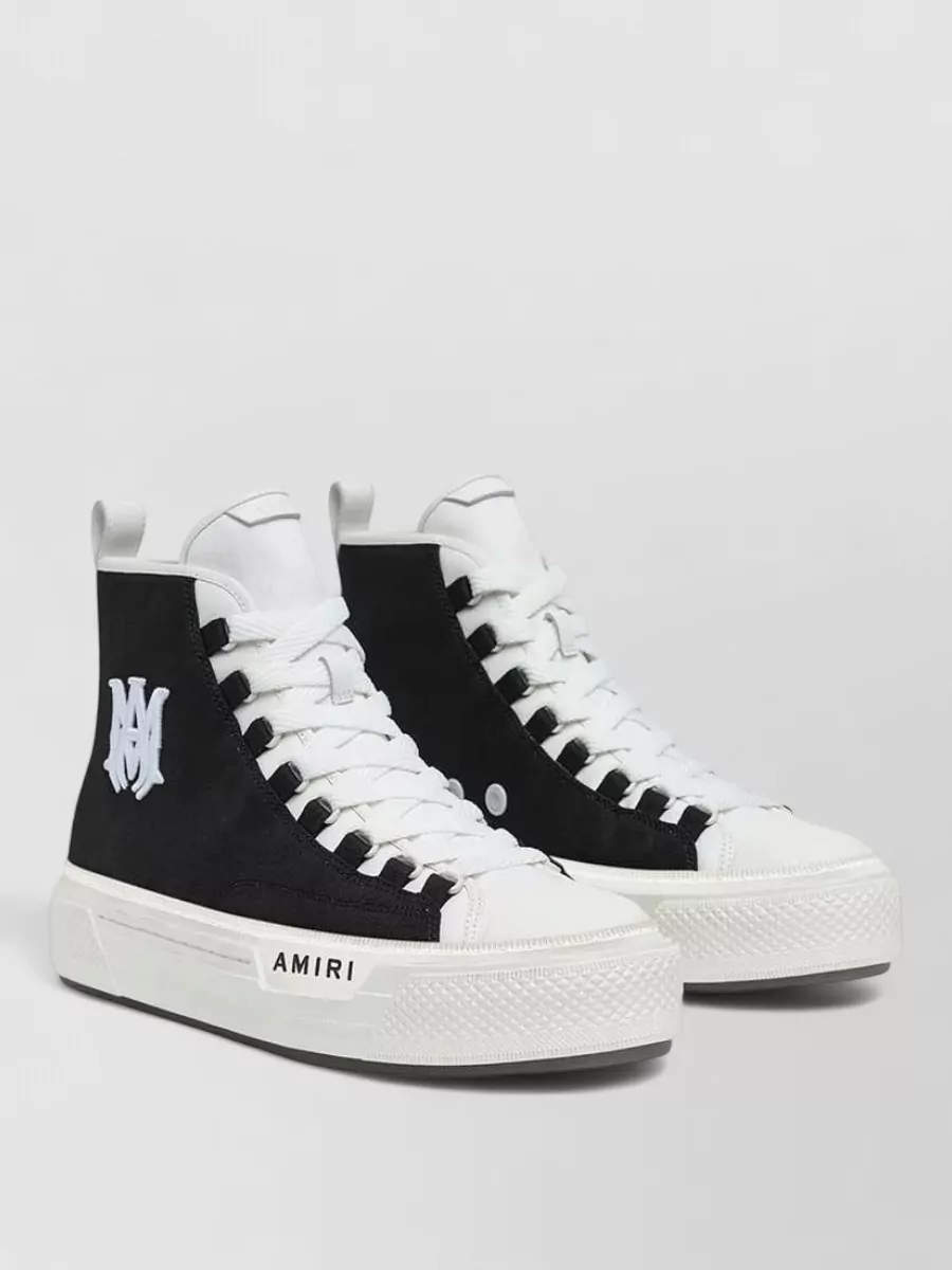 Amiri Logo-Embroidered High-Top Sneakers
