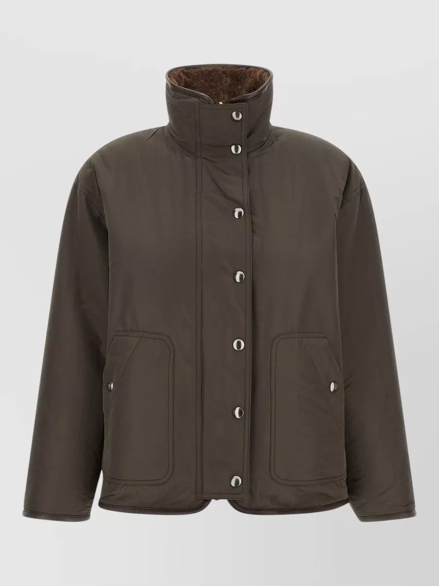 Brunello Cucinelli shearling reversible oversized paneled jacket
