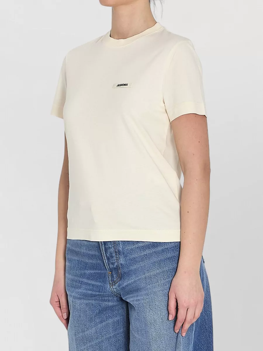 Jacquemus Crew Neck Stretch Cotton Slim T Shirt