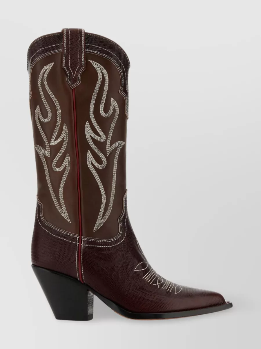Shop Sonora Santa Fe Leather Boots In Brown