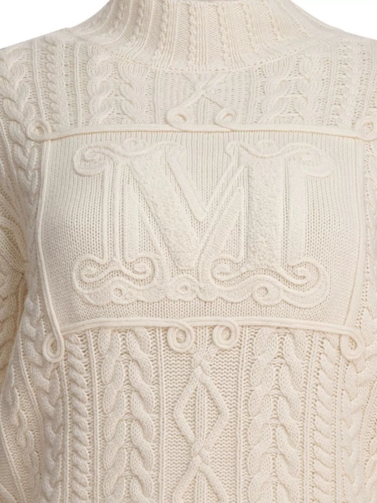 Max Mara Cable Knit Sweater Ribbed Finish