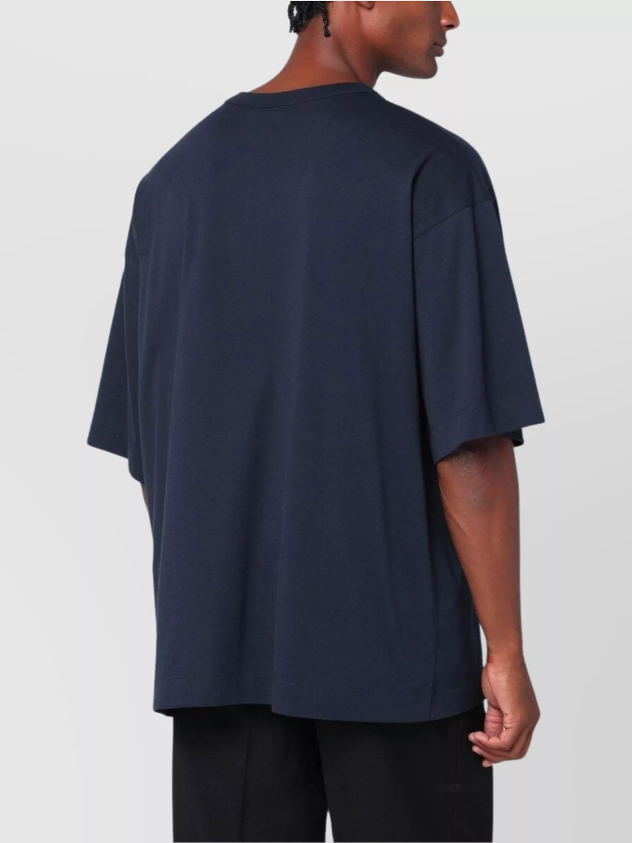 Dries Van Noten Oversized Short Sleeve Round Neck Cotton T-shirt In Blue