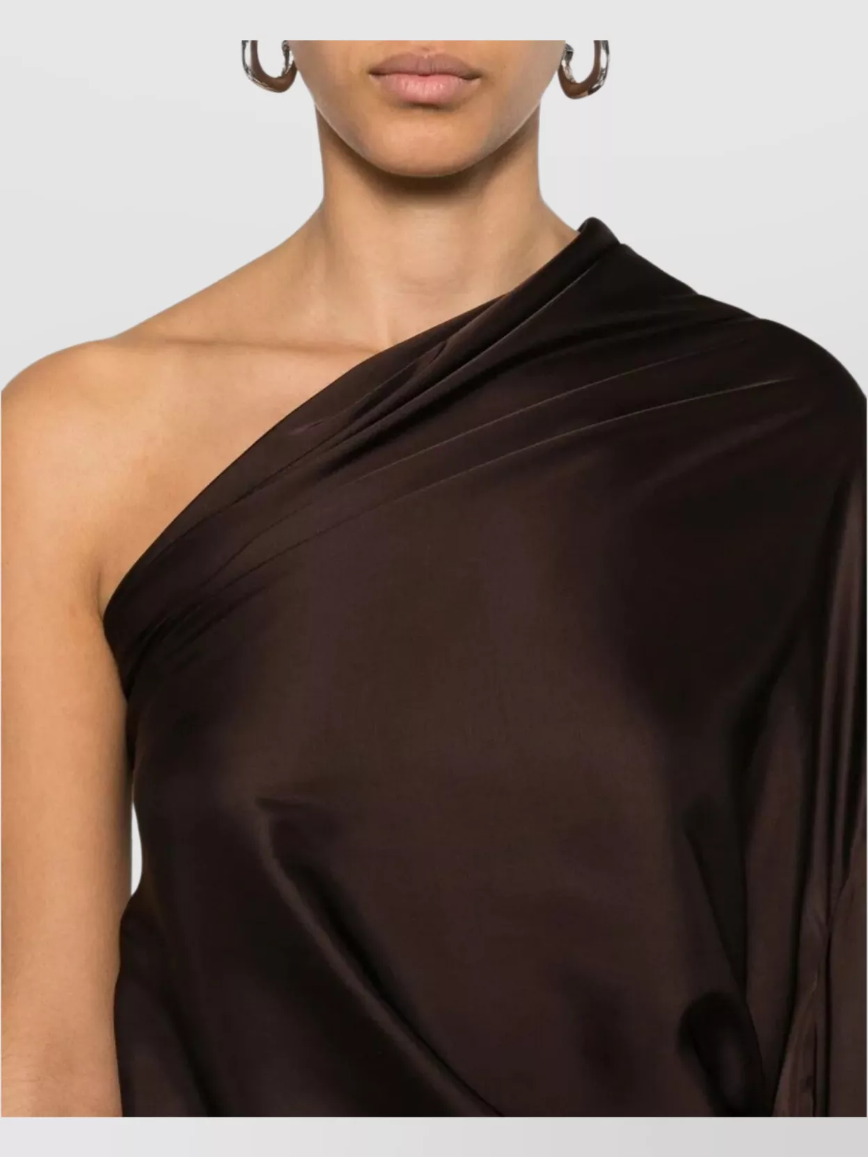 Rick Owens Draped Collar One-Shoulder Top