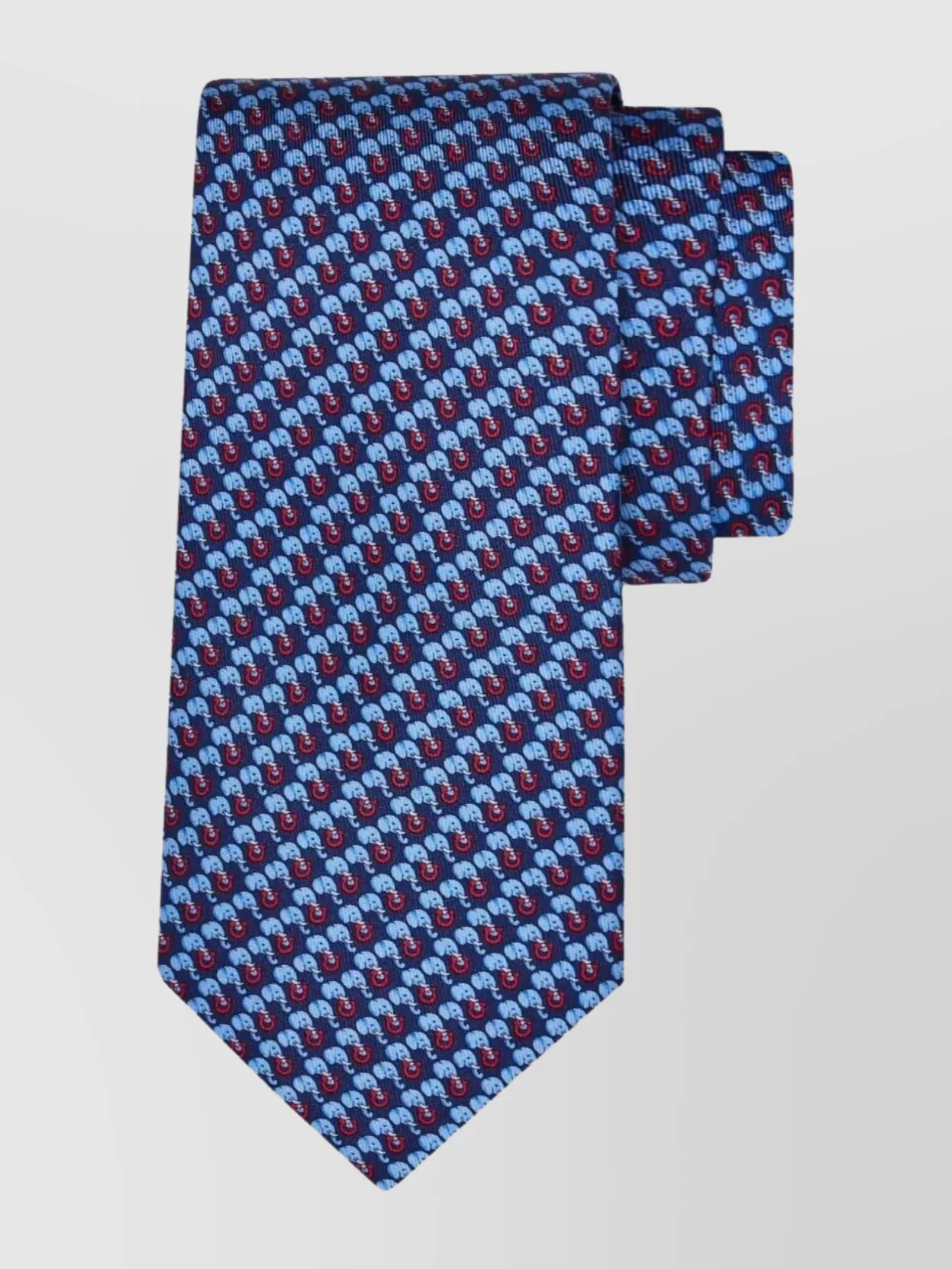 Ferragamo Elephant Print Silk Tie
