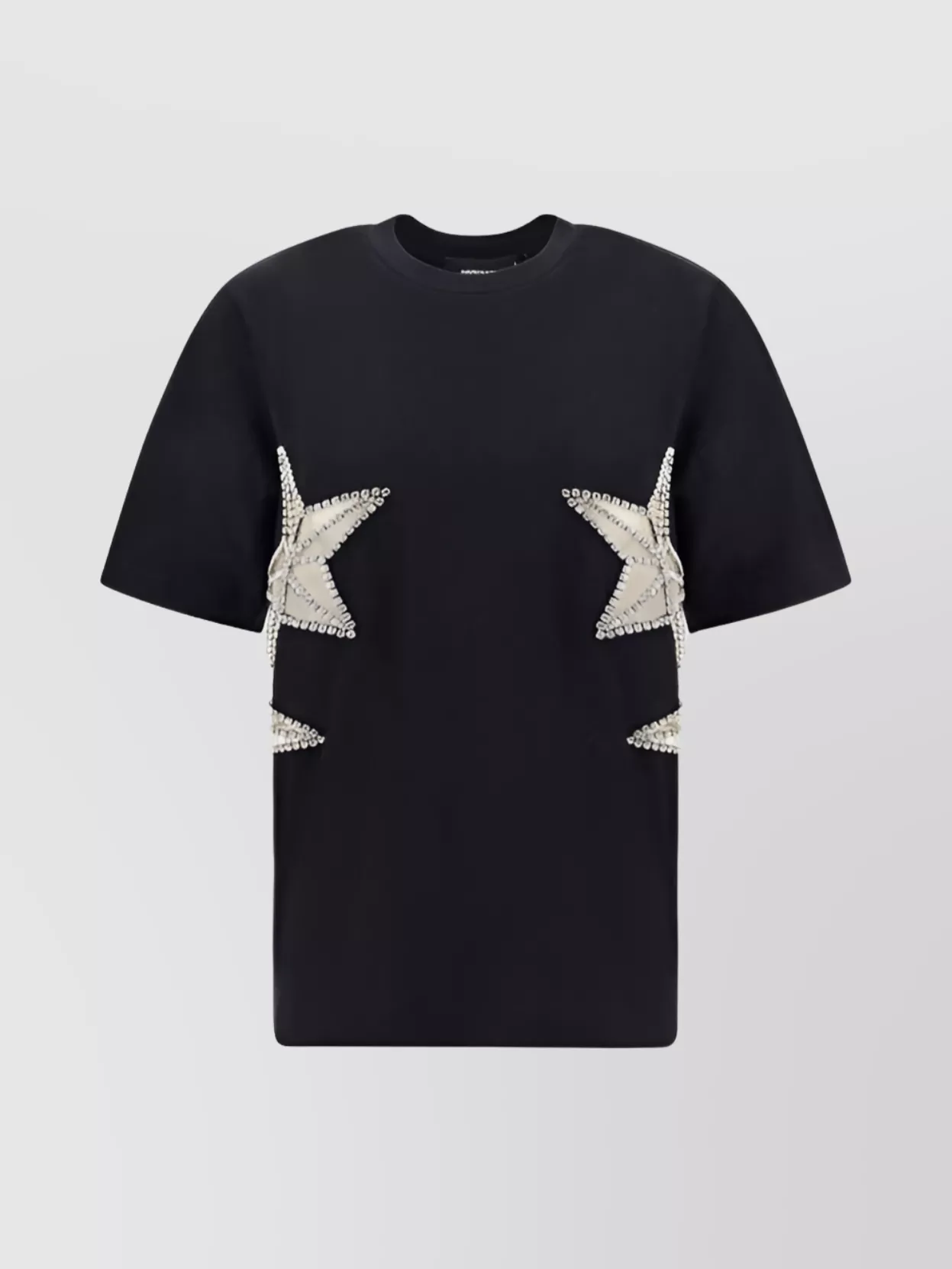 Shop Dsquared2 Floral Cut-out Cotton T-shirt With Star Motifs