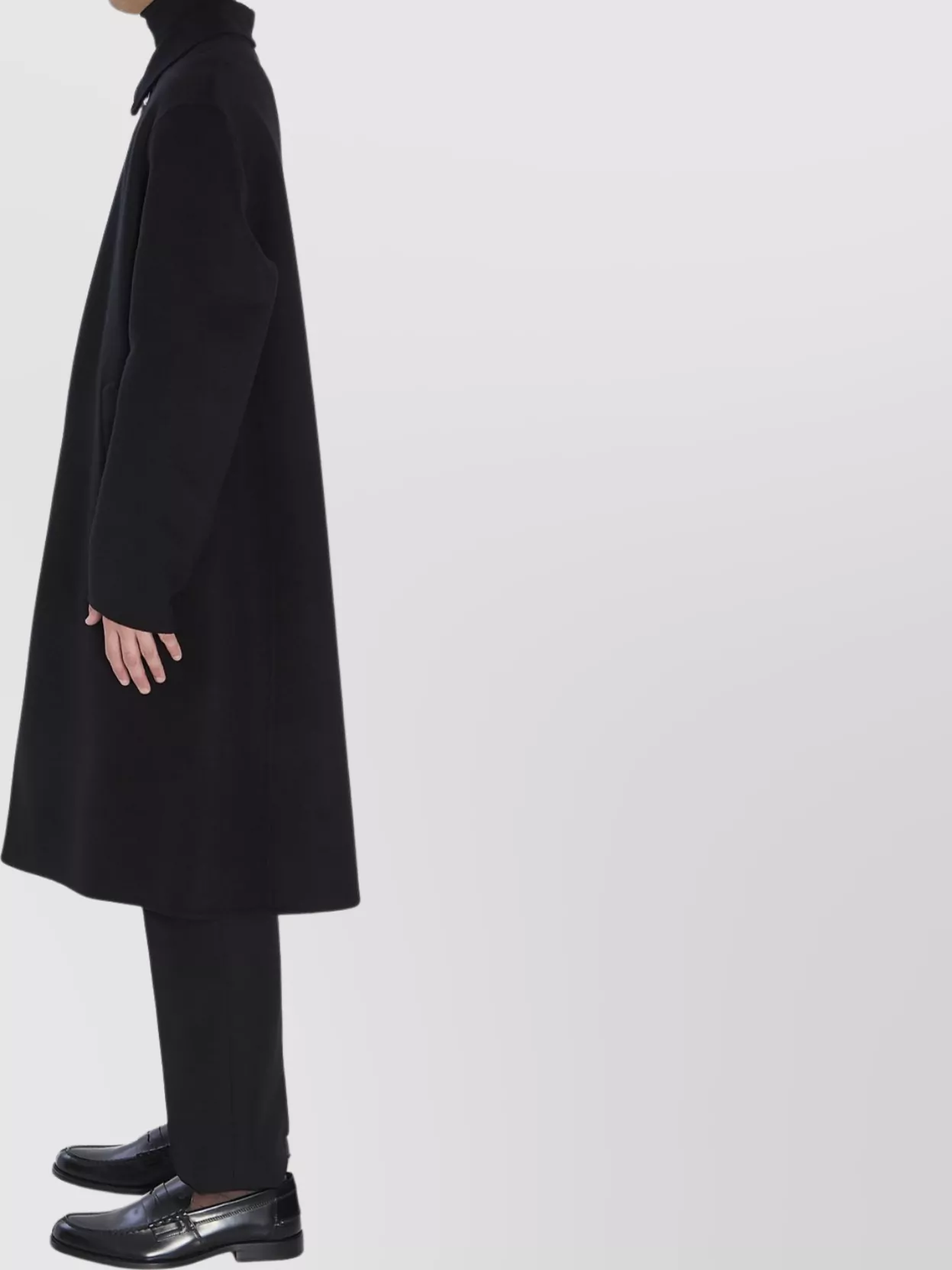 Lardini Virgin Wool Long Coat Pockets