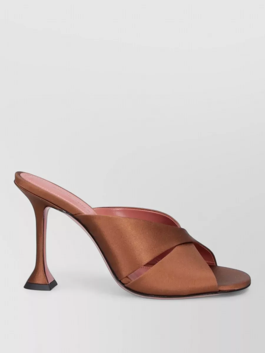 Amina Muaddi Silk High Heel Mules