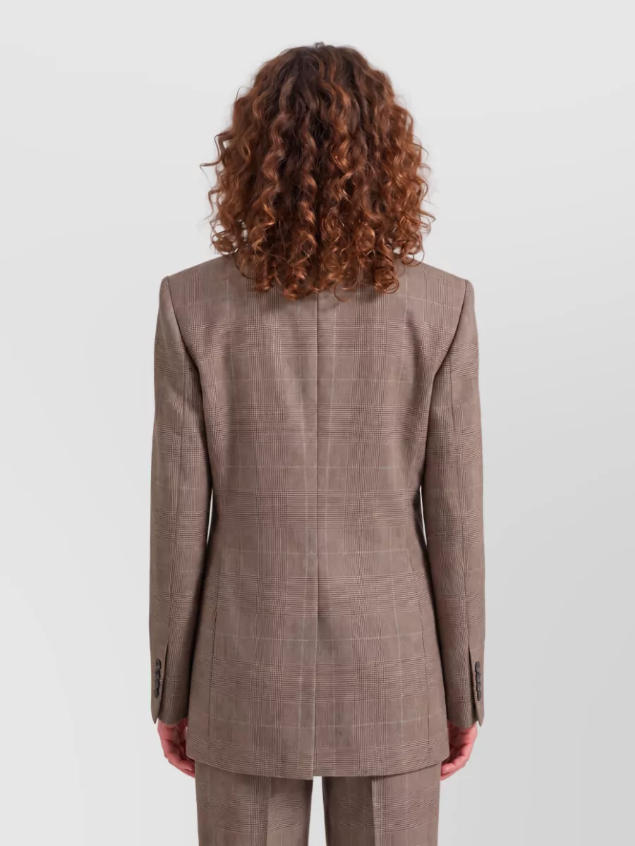 The Frankie Shop Virgin Wool Checked Oversized Double-Breasted Blazer