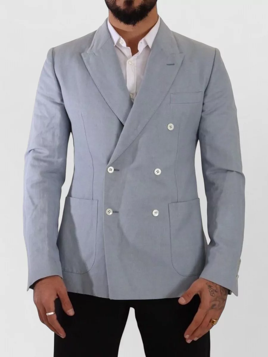 Dolce&Gabbana linen slim-fit double-breasted blazer
