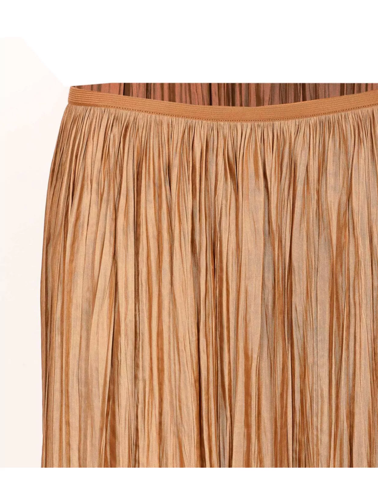 Roberto Collina Midi Pleated Skirt Elastic Waistband In Brown