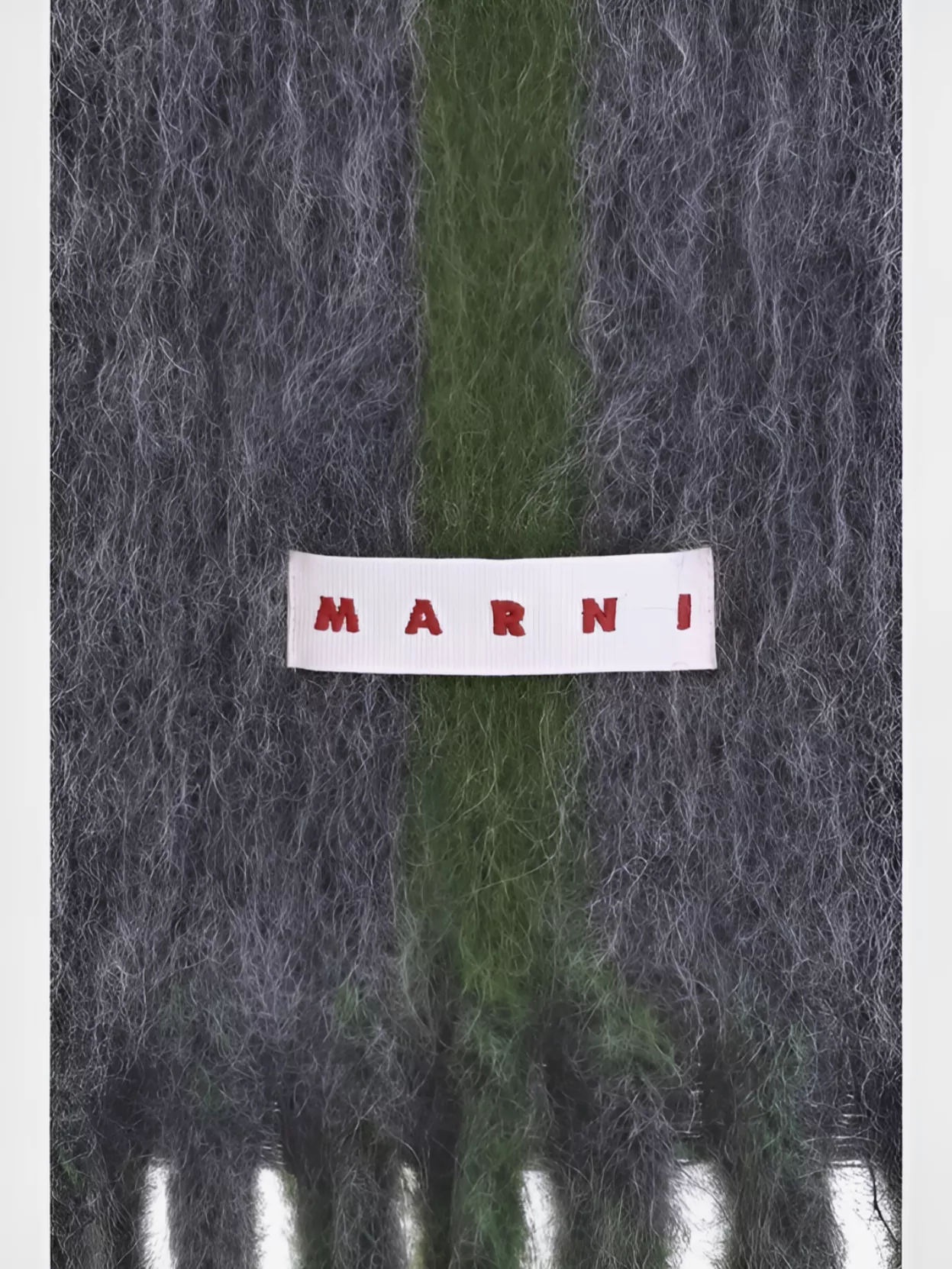 Marni Wool Scarf With Dégradé Fringing And Maxi Lettering