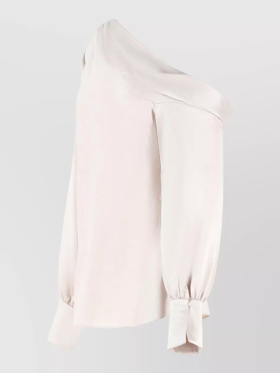 Simkhai acetate-blend one-shoulder blouse