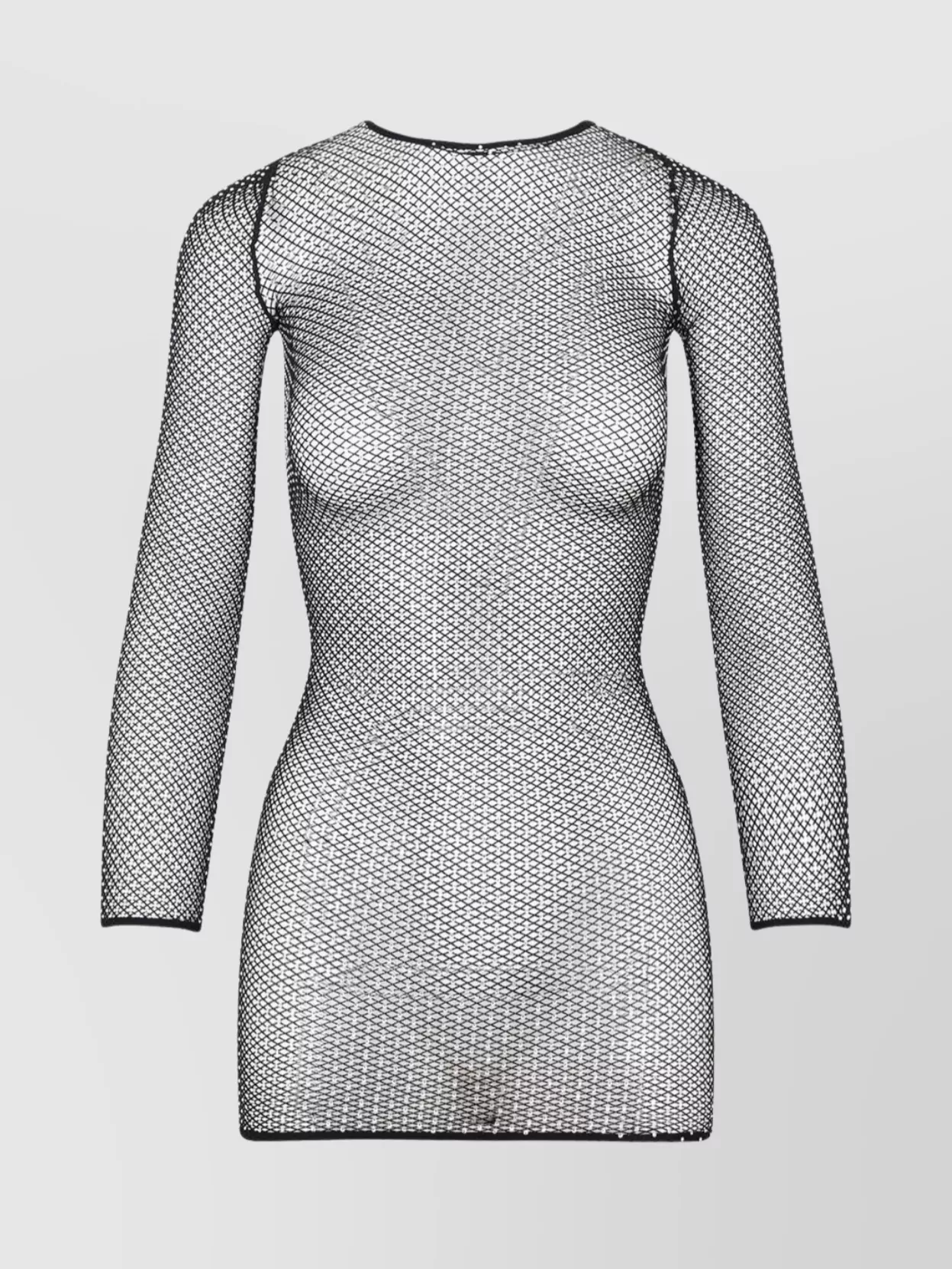 Balenciaga Crystal Mesh Mini Dress In Black