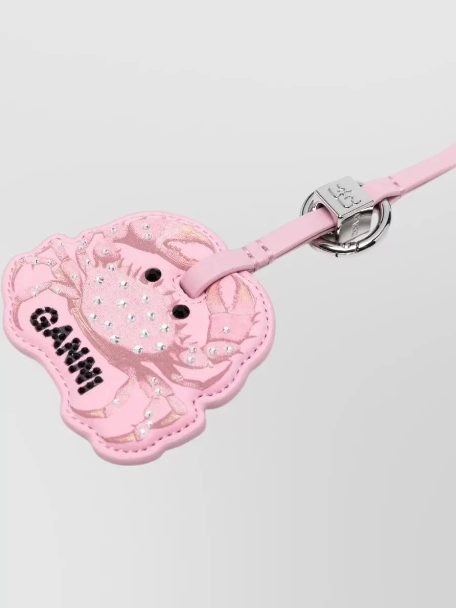 Ganni Crystal-Embellished Crab Keychain