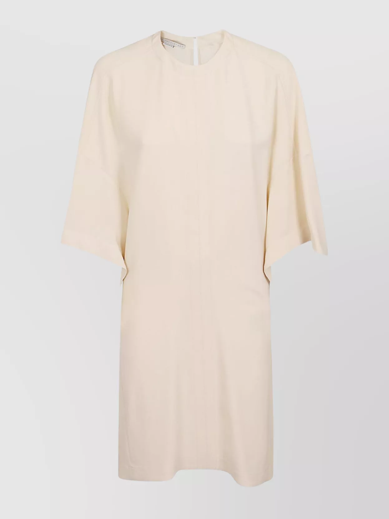 Shop Stella Mccartney Round Neck Short Dress With Back Slit In Pastel