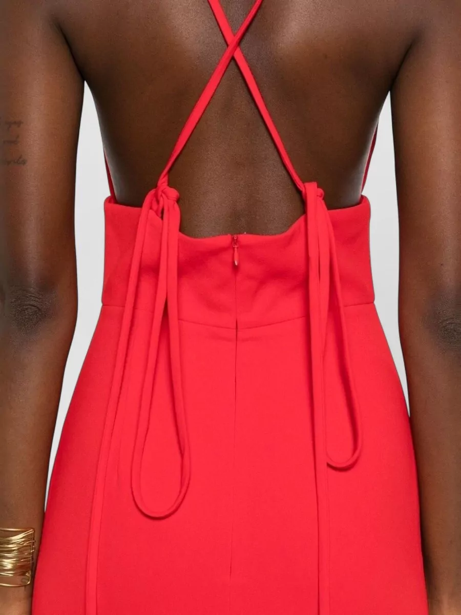 Solace London V-Neck Cross-Back Maxi Dress