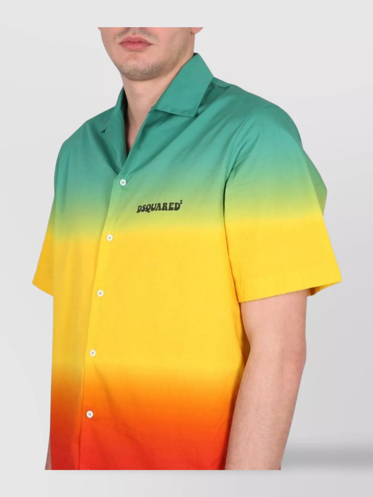 Dsquared2 Bowling Collar Gradient Short Sleeve Shirt