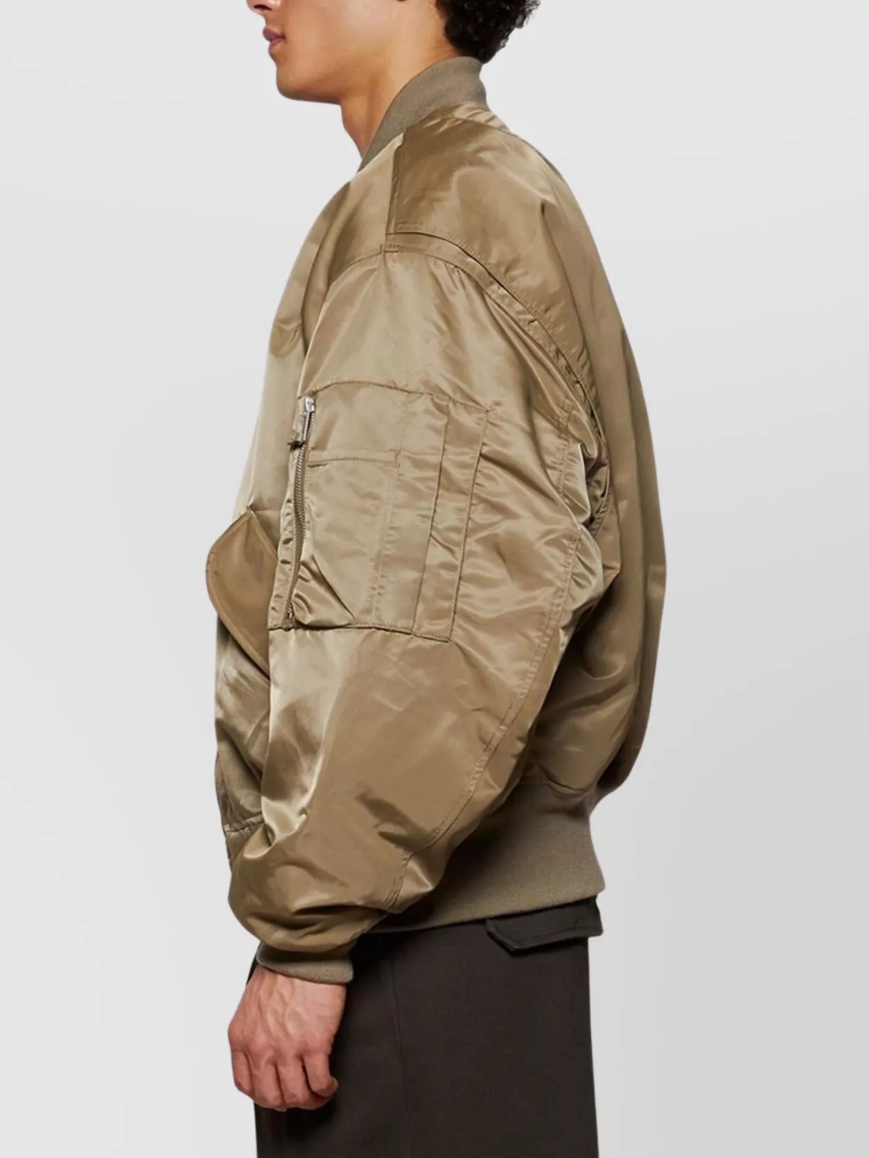 Shop Entire Studios Broad Bomber Drop Shoulder In Green