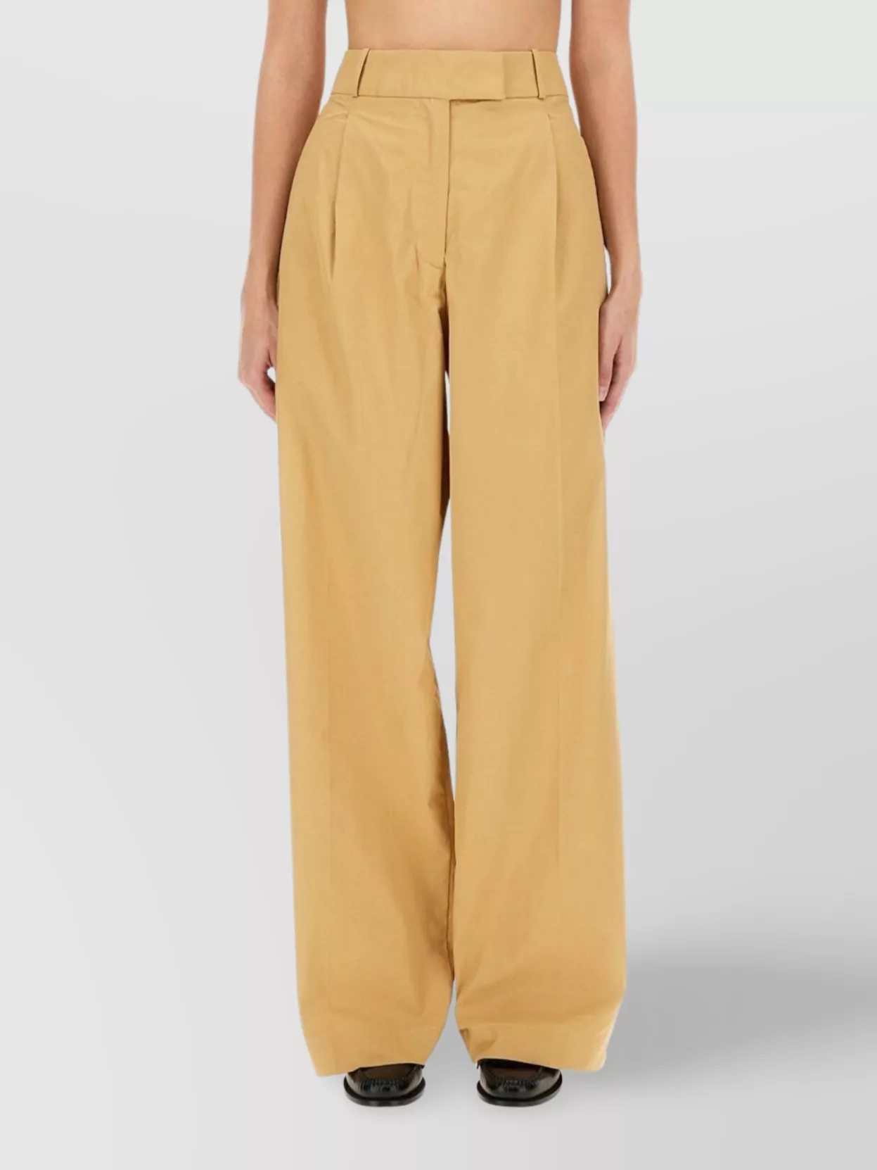Apc Straight Fit Wide Leg Trousers With Pockets In Brown