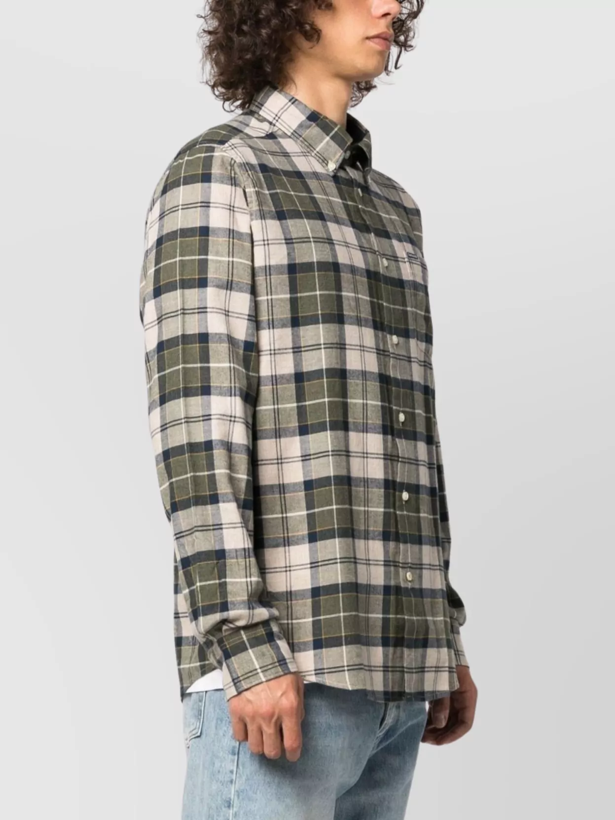 Barbour Check Pattern Tailored Shirt With Chest Pocket In Multi