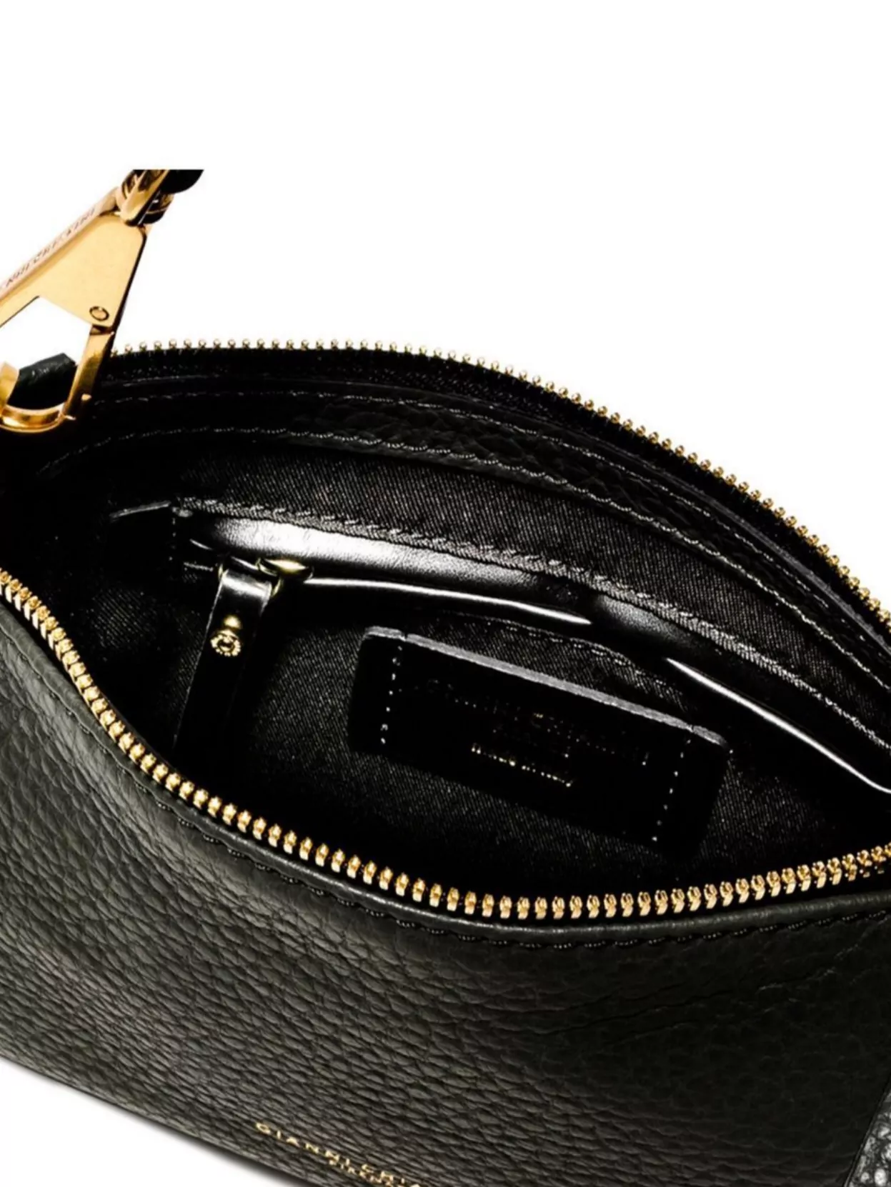 Gianni Chiarini Brooke Clutch Bag In Maxi Grain Leather In Black