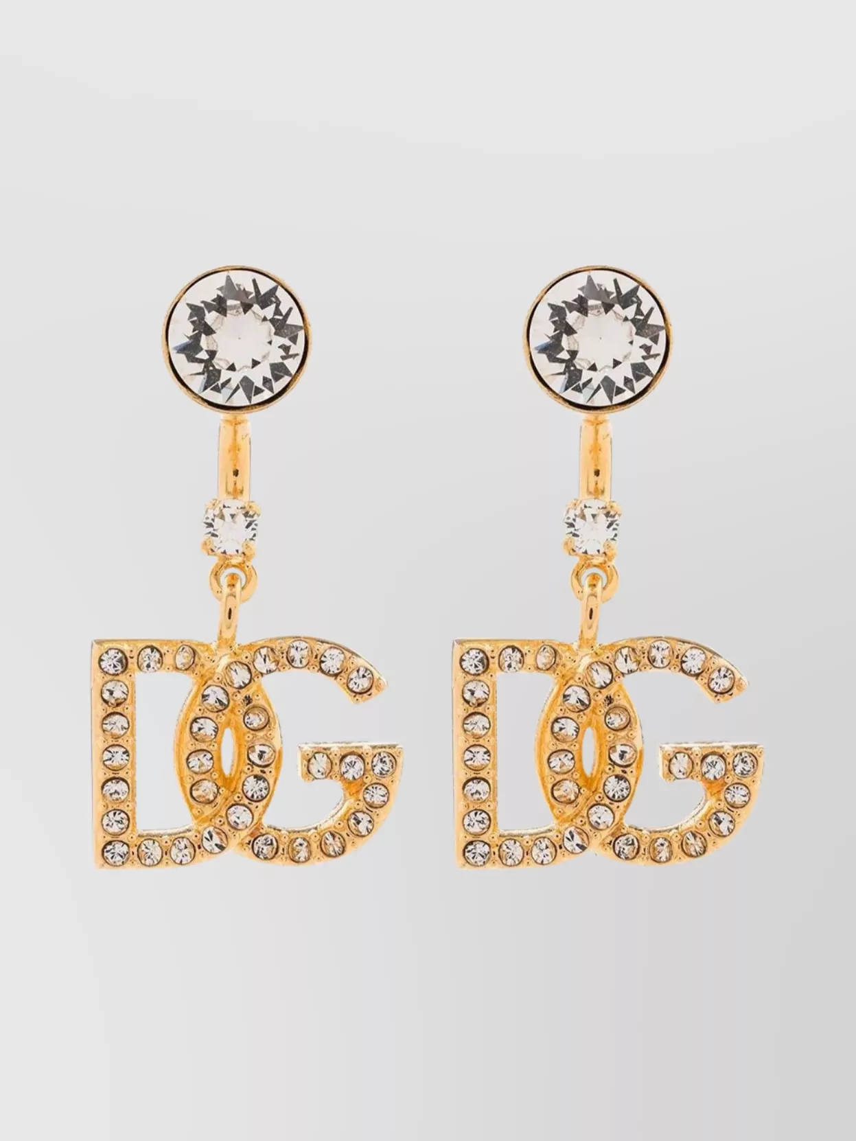 Shop Dolce & Gabbana Dg Logo Rhinestone Earrings