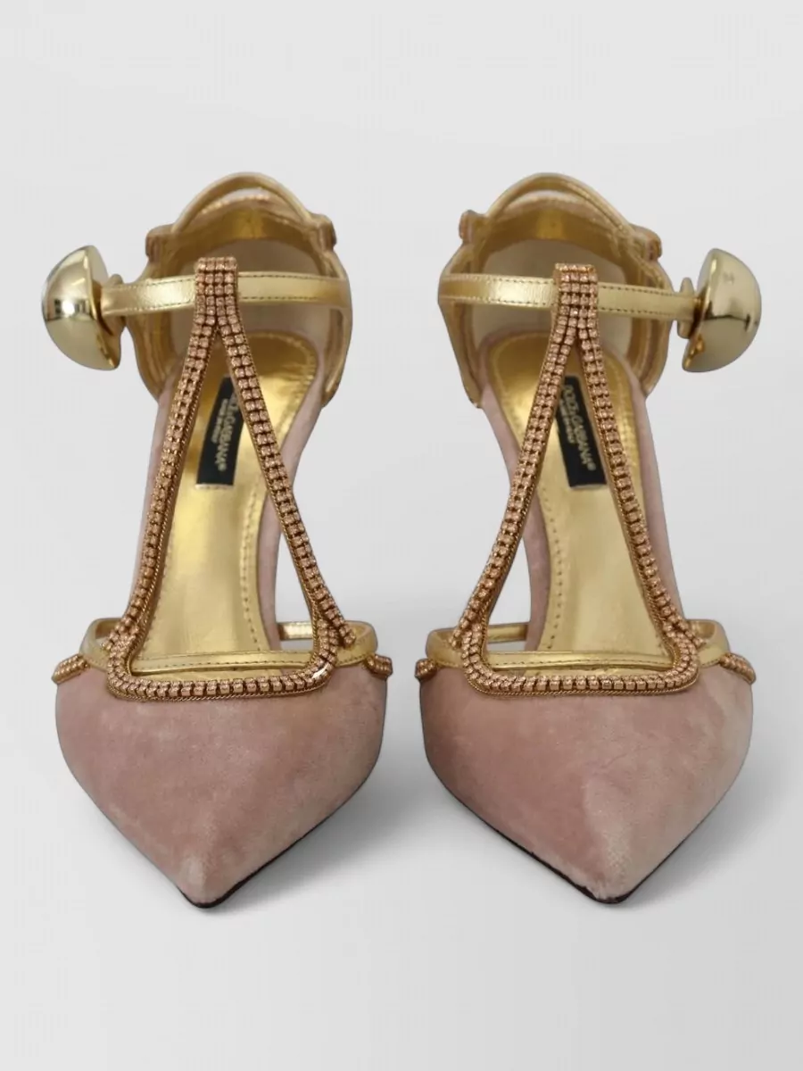 Dolce&Gabbana crystal-embellished t-strap sandals
