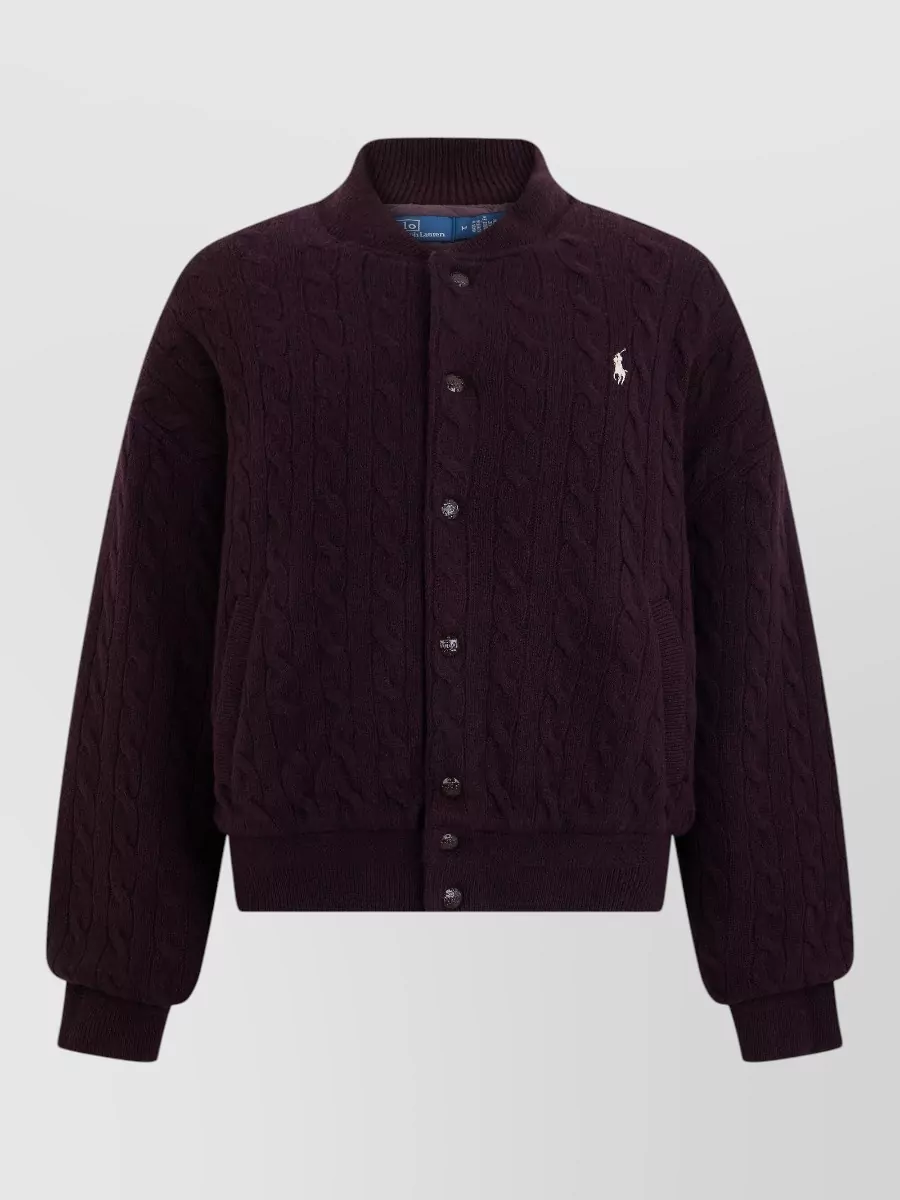 Polo Ralph Lauren Wool cashmere ribbed collar cardigan