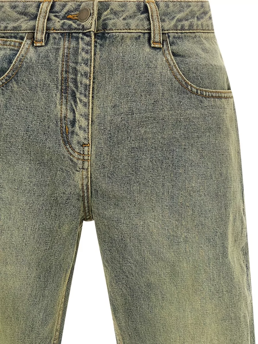 Entire Studios Stonewashed Selvedge Denim Wide-Leg Straight-Leg Regular-Fit Jeans
