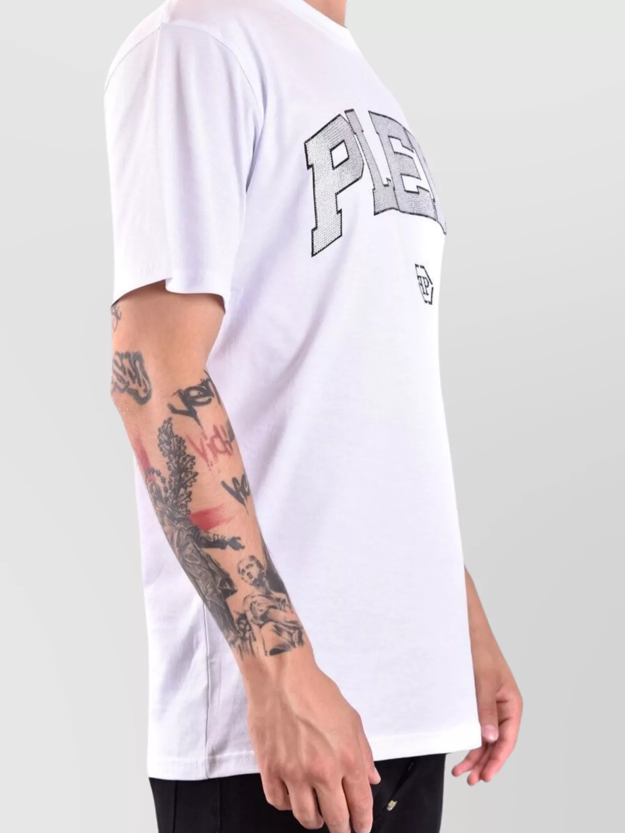 Philipp Plein Crew Neck Logo Print Embroidered Detail