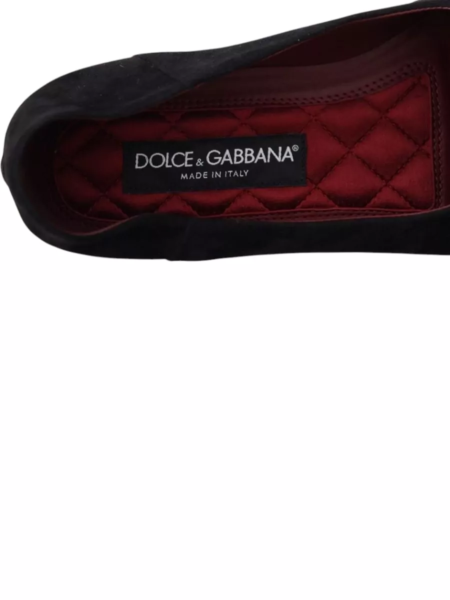 Dolce&Gabbana Suede Leather Embellished Slip-On Slippers