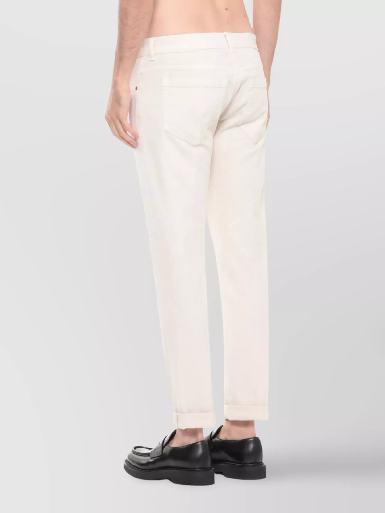 Dondup Straight Trousers With Rolled Cuffs And Pockets