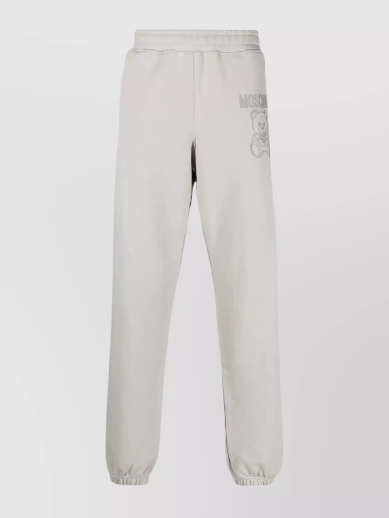 Shop Moschino Elasticated Ankle Straight Fit Trousers In White
