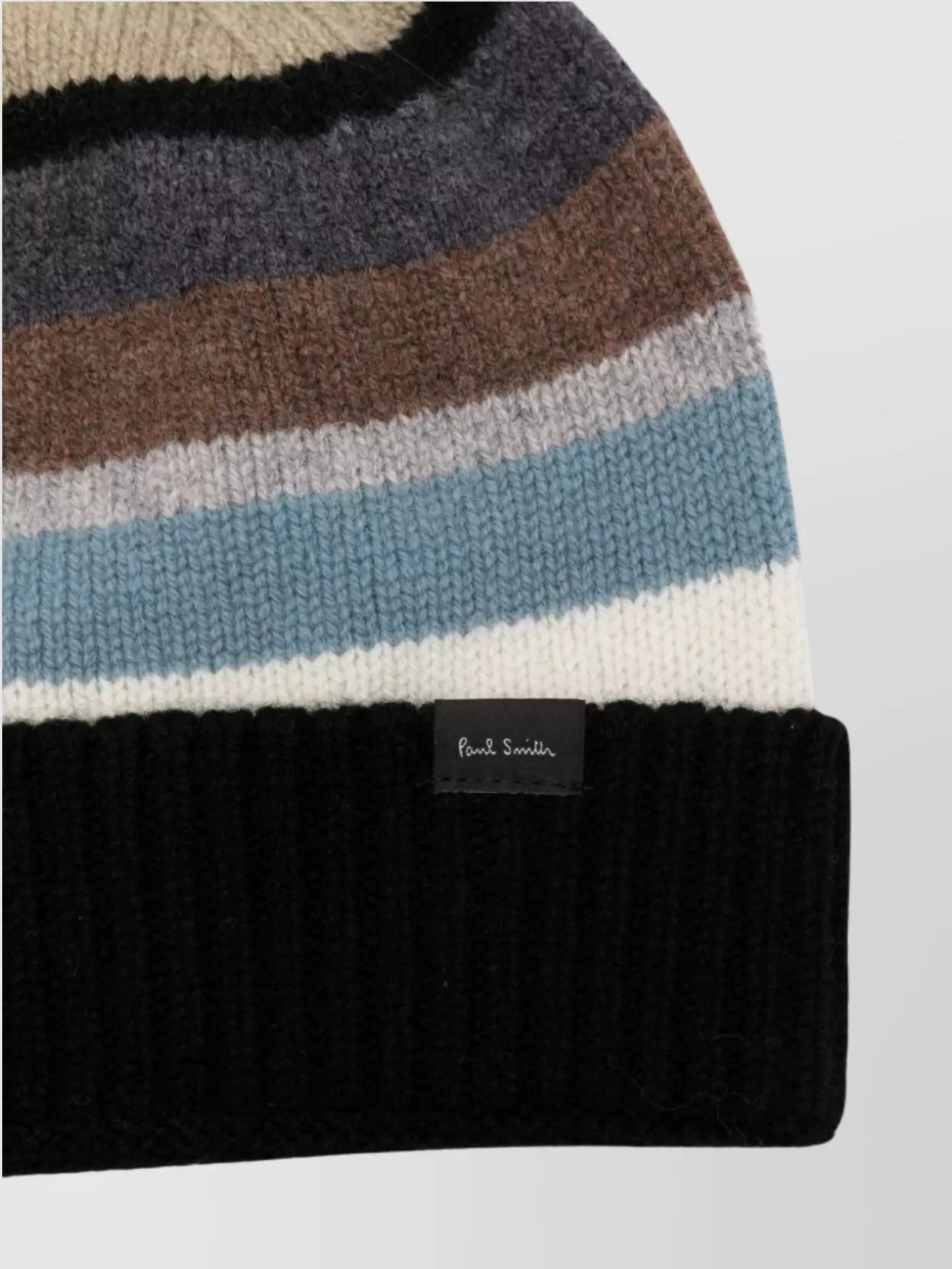 Paul Smith Striped Beanie Featuring Folded Brim