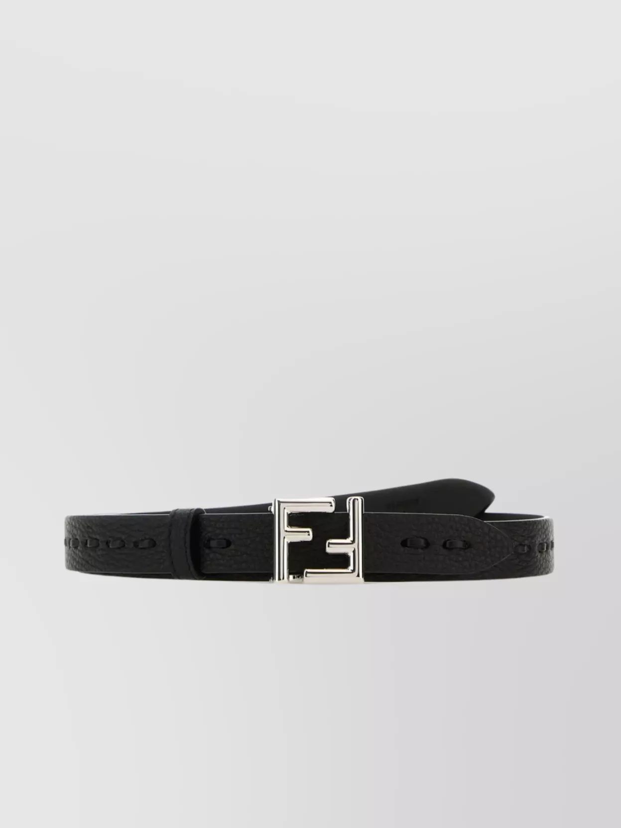 Shop Fendi Leather Belt With Adjustable Length And Punched Holes