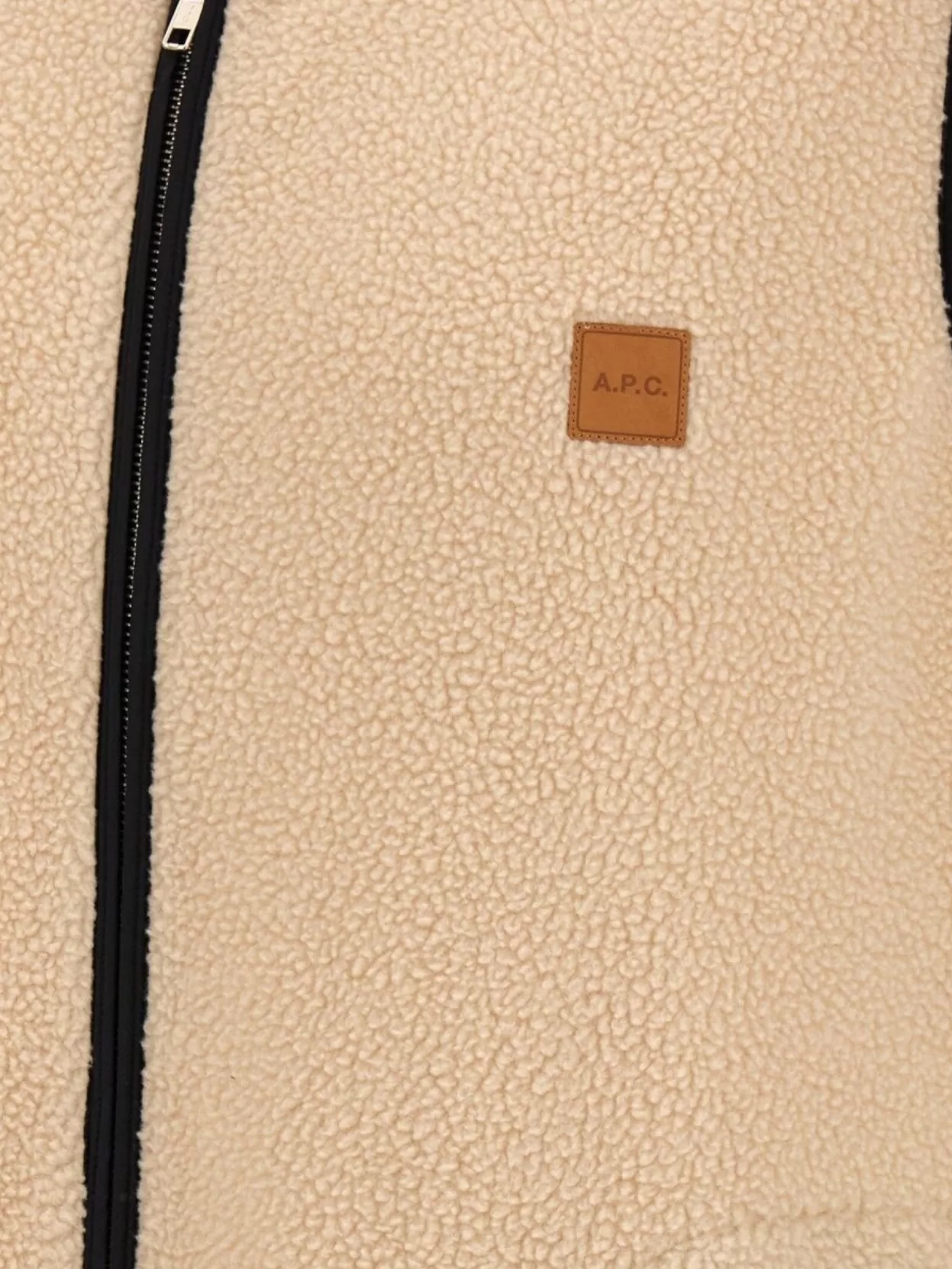 A.p.c. Sherpa Fleece Sleeveless Vest With Contrast Shoulder Panels