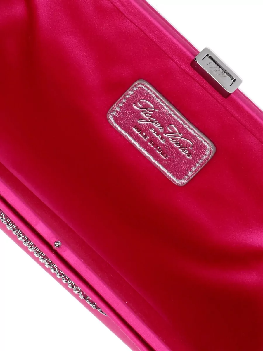 Roger Vivier Clutch Bag Satin Finish Embellished Detail