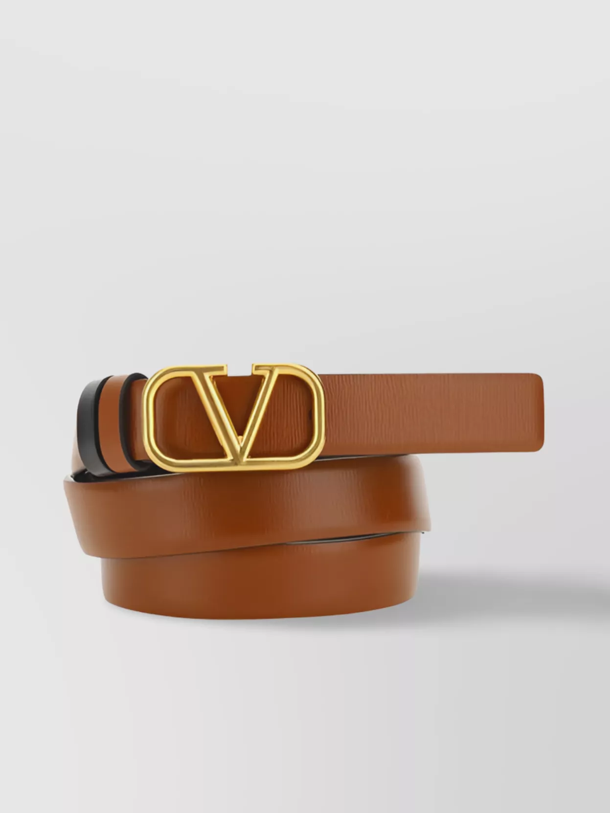 Valentino Garavani Double-Face Monochrome Reversible Leather Belt