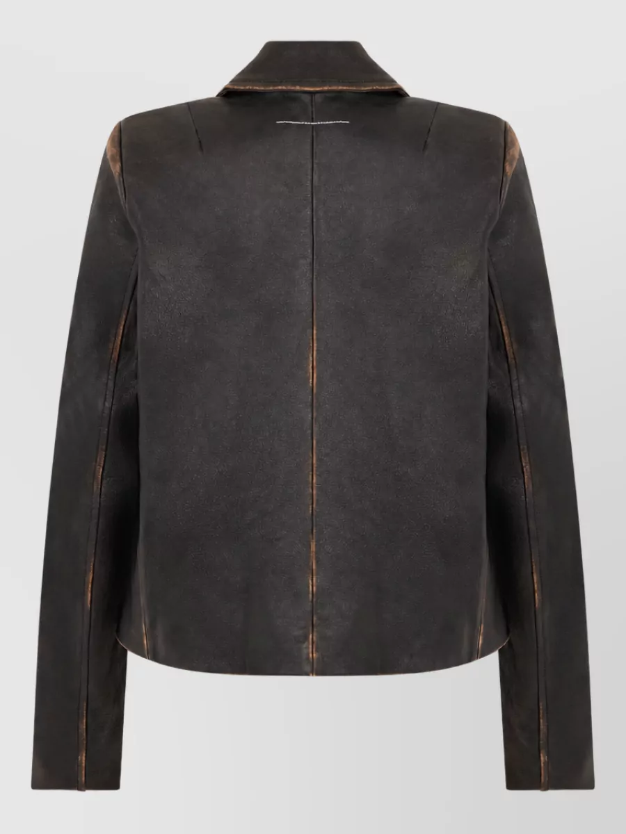 Mm6 Maison Margiela Leather Short Single Breasted Coat