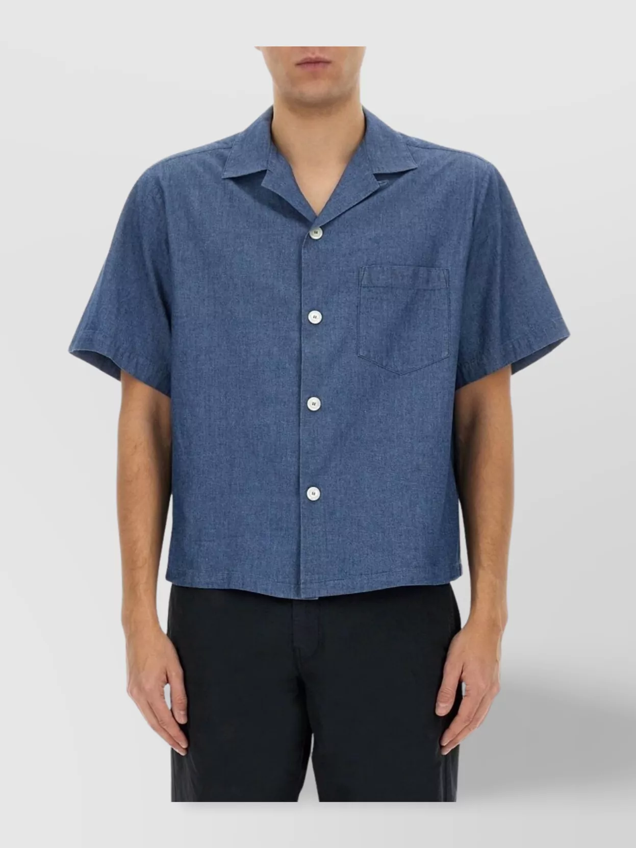 Aspesi Short Sleeves Spread Collar Chest Pocket Shirt