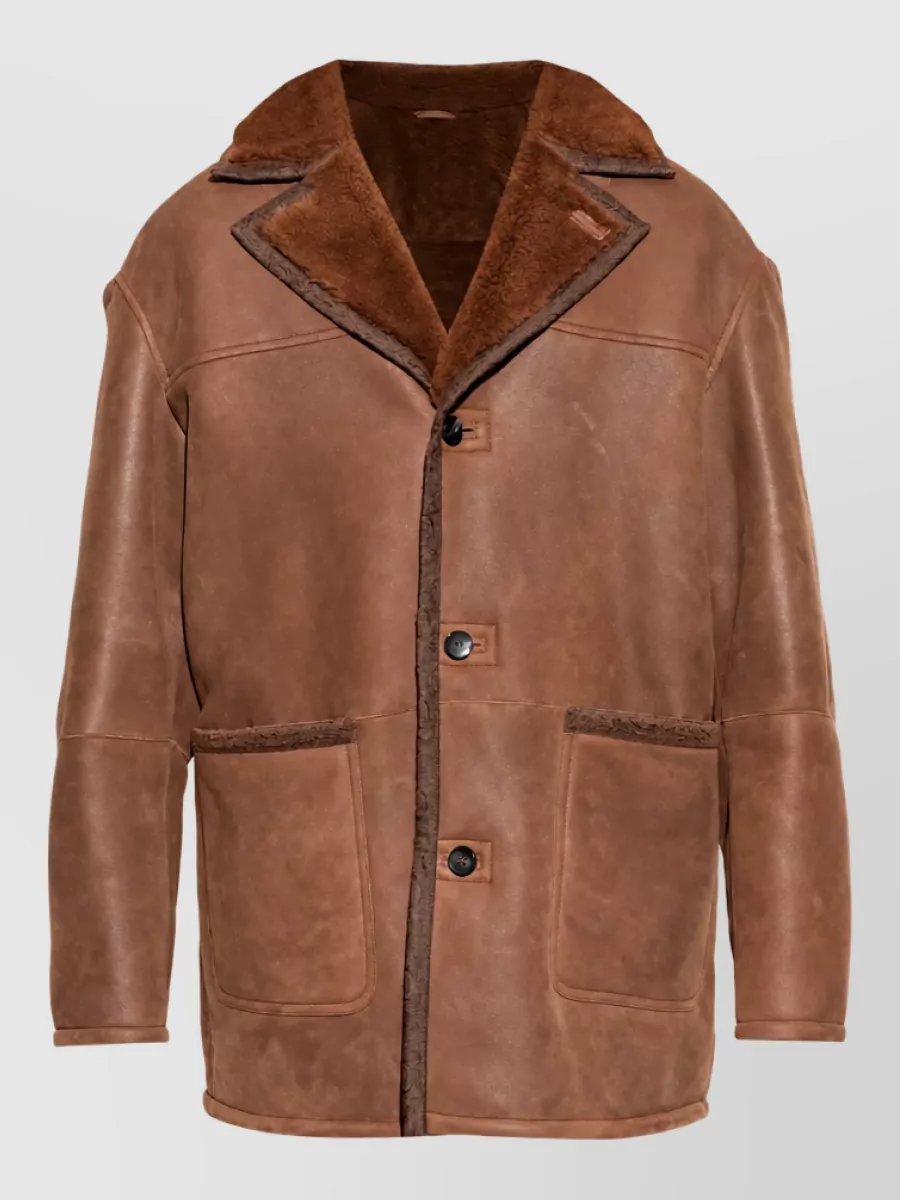Etro shearling reversible coat