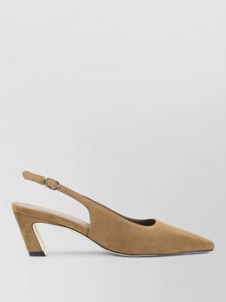 Stuart Weitzman Suede Leather Slingback Mules