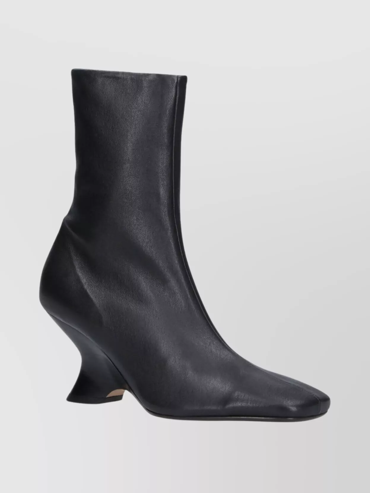 Dries Van Noten Square Toe Ankle Boots With Unique Heel
