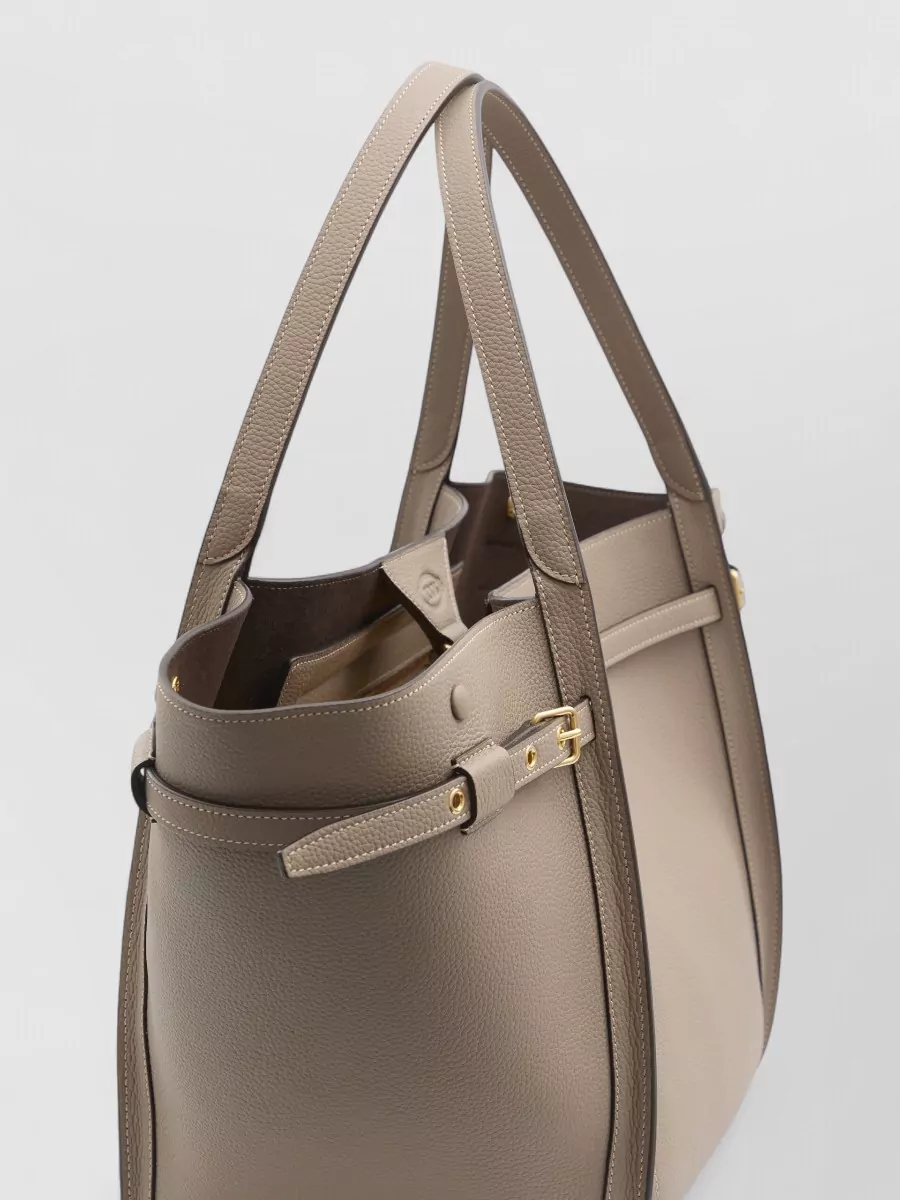 Tod's T Timeless Medium Leather Beach Bag