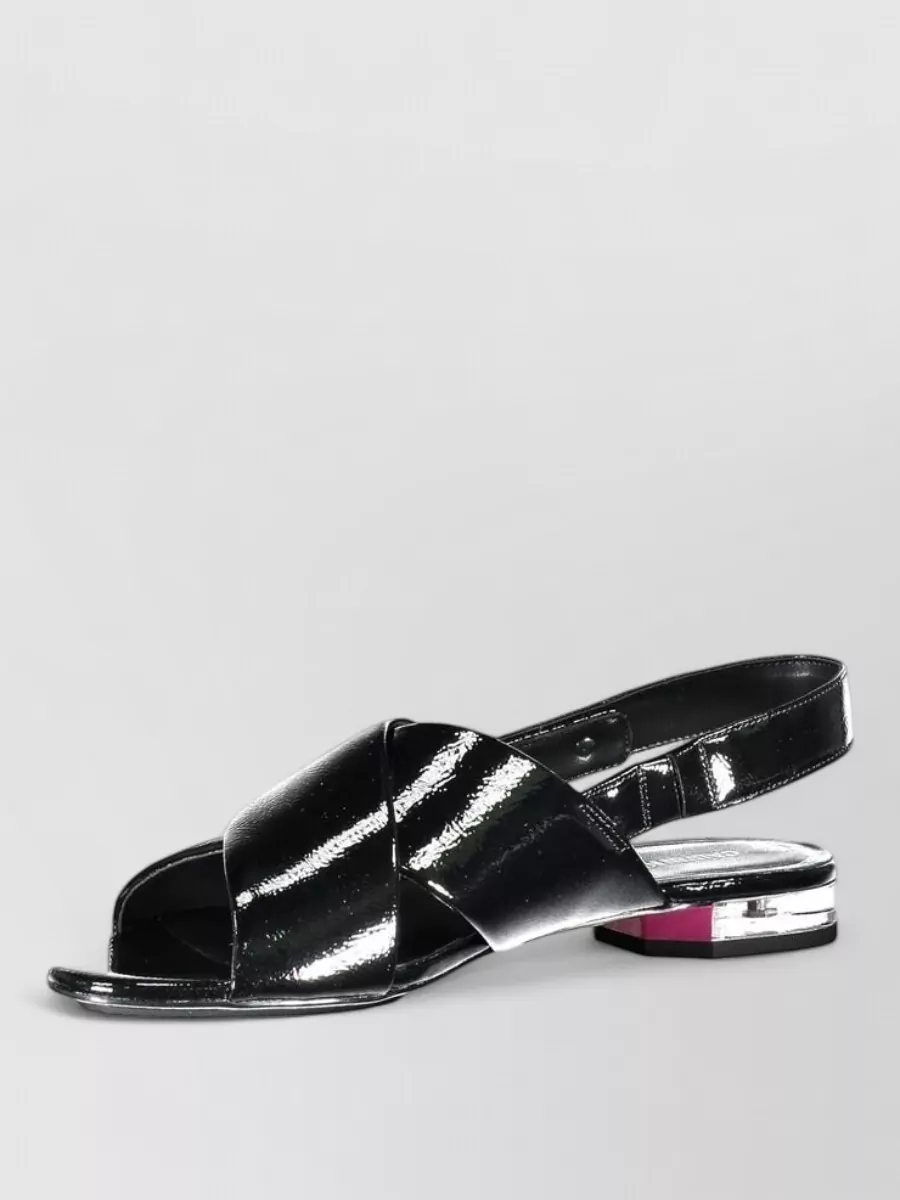 Calvin Klein patent leather block heel sandals