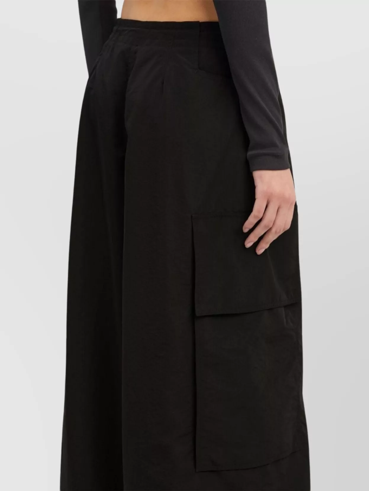 Palm Angels High-Waist Wide-Leg Trousers Drawcord Hem