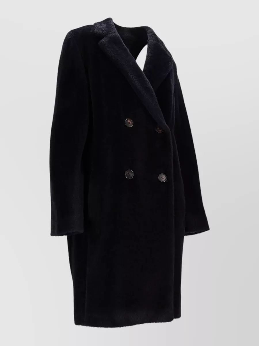 S Max Mara Alpaca Virgin Wool Double Breasted Coat